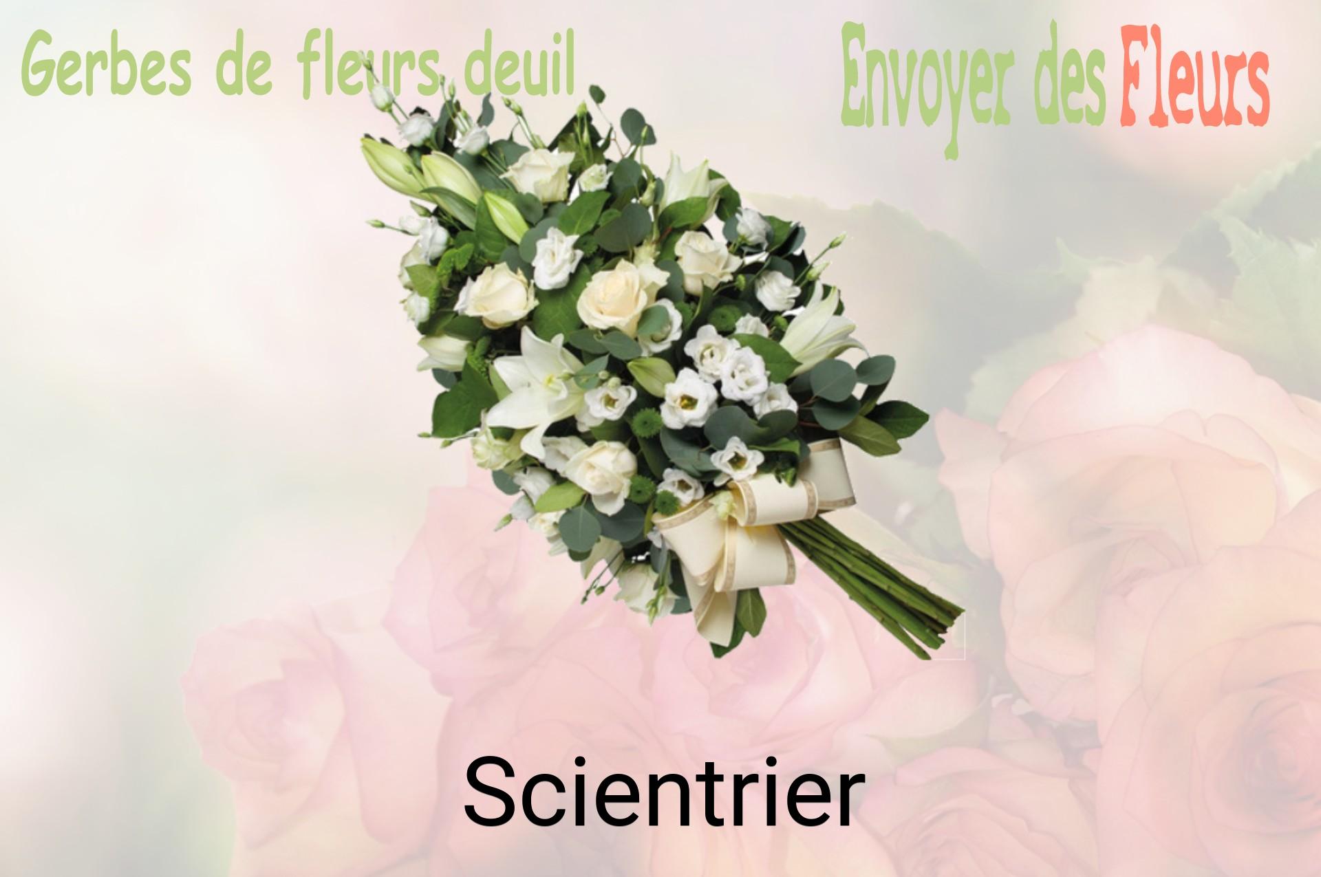 Gerbe de fleurs de deuil livrée à Scientrier
